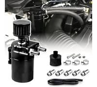 Serbatoio per Auto in Alluminio, Kit Universale Serbatoio del Serbatoio per Auto, 300ml Decanter Vapori Olio con Filtro a Cono, Tubo Flessibile e Altri Accessori (Nero)