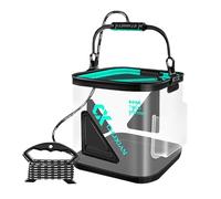 Serbatoio per esche - Secchio portatile trasparente per | Scatola per la pesca a mosca contenitore per esche vive con manico | trasparente per riporre l'acqua per campeggio