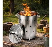 Serbatoio per incendio, 75 litri, zincato, per rifiuti 'giardino', facile e veloce, in metallo, per la combustione 'giardino'