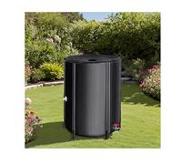 Serbatoio per la raccolta dell'acqua piovana, Barile antipioggia pieghevole for giardino nero e verde, capacità multiple(Noir,250L)