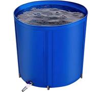 Serbatoio per la raccolta dell'acqua piovana, Barile portatile pieghevole for acqua piovana con valvola di scarico blu 50-1000 litri(500L)