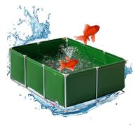 Serbatoio per pesci da laghetto, piscina temporanea fuori terra, semplice fontana da giardino con valvola di scarico, struttura in tela resistente