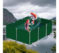Serbatoio per pesci fuori terra in PVC da 3 x 3 m, con valvola di scarico, ideale per piscine e piscine larvali, spaziosa cisterna verde