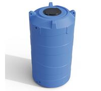 Serbatoio polietilene 5 mm tipo verticale RINFORZATO - FORI STAMPATI e FILETTATI acqua potabile alimenti (500 litri) blu cisterna