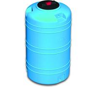 Serbatoio polietilene 5 mm tipo verticale RINFORZATO - FORI STAMPATI e FILETTATI acqua potabile alimenti (300 litri) blu cisterna