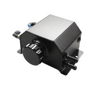 Serbatoio refrigerante Serbatoio di recupero dell'acqua in lega alluminio per radiatore da 1L/2L, serbatoio universale lucidato, accessori per auto Serbatoio Coolant Overflow(Black 1L)