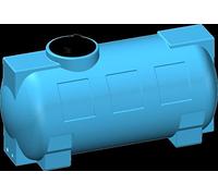 Serbatoio RINFORZATO polietilene 5 mm tipo orizzontale - FORI STAMPATI e FILETTATI acqua potabile alimenti (300) blu cisterna