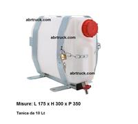 SERBATOIO TANICA ACQUA LAVAMANI PER CAMION FURGONE RIMORCHIO LT 10 CON RUBINETTO