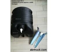 SERBATOIO TANICA ACQUA LAVAMANI PER CAMION FURGONE RIMORCHIO LT30 CON RUBINETTO