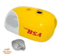 Serbatoio + tappo BSA B25 B40 B44 C15 Victor Enduro Trials acciaio cromato...