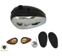 Serbatoio + tappo + ginocchiera Bsa A65 Thunderbolt cromato e verniciato nero...