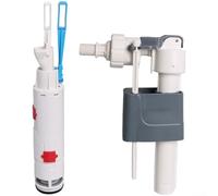 Serbatoio WC a 3 punti con valvola di ingresso e valvola di scarico per WH053/063/050D, kit di riempimento in plastica grigio bianco con filtro lavabile per riparazione cassetta bagno