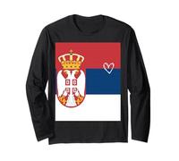 Serbia Bandiera Serbo Cuore Orgoglioso Patrimonio Giornata Nazionale Maglia a Manica