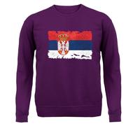 Serbia Grunge Stile Bandiera - Bambini Felpa/Maglione - Belgrado Serbo Paese