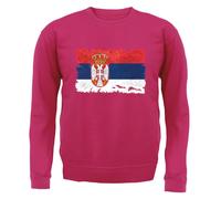 Serbia Grunge Stile Bandiera - Bambini Felpa/Maglione - Belgrado Serbo Paese