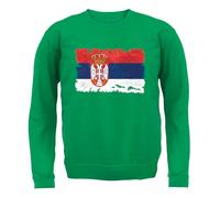 Serbia Grunge Stile Bandiera - Bambini Felpa/Maglione - Belgrado Serbo Paese