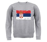 Serbia Grunge Stile Bandiera - Bambini Felpa/Maglione - Belgrado Serbo Paese