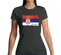 Serbia Grunge Stile Bandiera - T-Shirt - Belgrado Serbo Paese Bandiere