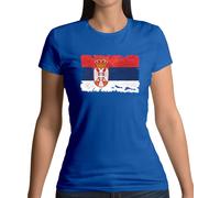 Serbia Grunge Stile Bandiera - T-Shirt - Belgrado Serbo Paese Bandiere