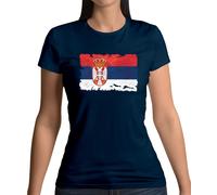 Serbia Grunge Stile Bandiera - T-Shirt - Belgrado Serbo Paese Bandiere