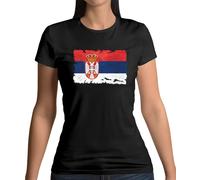 Serbia Grunge Stile Bandiera - T-Shirt - Belgrado Serbo Paese Bandiere