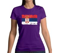 Serbia Grunge Stile Bandiera - T-Shirt - Belgrado Serbo Paese Bandiere