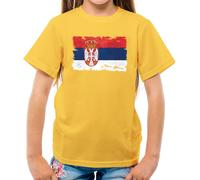 Serbia Grunge Stile Bandiera - T-Shirt - Belgrado Serbo Paese Bandierine