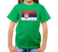 Serbia Grunge Stile Bandiera - T-Shirt - Belgrado Serbo Paese Bandierine