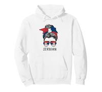 Serbian Girl Serbian Heritage Serbia Flag Felpa con Cappuccio