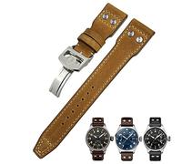 SERDAS 20mm Cinturino In Vera Pelle Per IWC Big Pilot Watch Mark 18 Spitfire Vacchetta Morbida Cinturino, Without Buckle, Acetato, Non pietra preziosa