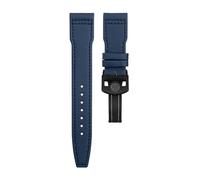 SERDAS Cinturino in pelle e tela di nylon da 20 mm, 21 mm, 22 mm, per cinturino IWC SPITFIRE MARK 18 Portugieser Portofino Pilot IW3777, Blu nero buckle B, 20MM