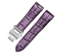 SERDAS Squisito cinghia di orologio in pelle genuina per cartier serie da 20mm design elegante da 23mm bracciale(Purple silver buckle,20mm)