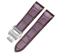 SERDAS Squisito cinghia di orologio in pelle genuina per cartier serie da 20mm design elegante da 23mm bracciale(Brown silver buckle,23mm)