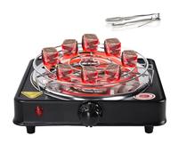 SERdeerCH Accenditore elettrico carbone 1000W Shisha Bruciatore per narghile Accendi Carbonella per caffè tè latte incluse griglie e pinze (nero)