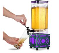SERdeerCH Birra Torre 3 litri Dispenser for torre di birra con rubinetto & flash LED colorato facile da pulire adatto for feste in casa bar (nero)
