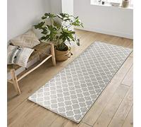 Serdim Rugs Trellis GB Grigio 67x220 Tappeti Antiscivolo per Cucina e corridoi, Tutti Gli Usi, tappetini per Porte, Poliammide, 1 cm