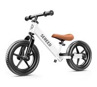 SEREED Bicicletta da 2 anni, giocattolo per bambini da 12 pollici, per 2-5 anni, regolazione senza attrezzi, regalo per 2-3 ragazze, cartello personalizzato con 3 adesivi (bianco)