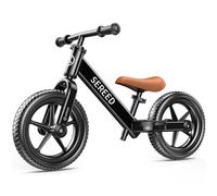 SEREED Bicicletta da 2 anni, giocattolo per bambini da 12 pollici, per 2-5 anni, regolazione senza attrezzi, regalo per 2-3 ragazze, cartello personalizzato con 3 adesivi (nero)