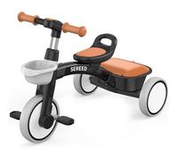 SEREED Triciclo da 2 a 5 Anni, Giocattolo per Bambini Piccoli, Regalo per Bambine e Bambini dai 2 Anni in Su, Bicicletta Senza Pedali Regolabile, Triciclo per Bambini (Nero)