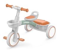 SEREED Triciclo da 2 a 5 Anni, Giocattolo per Bambini Piccoli, Regalo per Bambine e Bambini dai 2 Anni in Su, Bicicletta Senza Pedali Regolabile, Triciclo per Bambini (Verde)