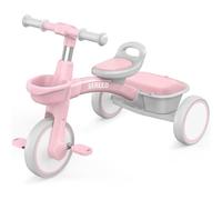 SEREED Triciclo da 2 a 5 Anni, Giocattolo per Bambini Piccoli, Regalo per Bambine e Bambini dai 2 Anni in Su, Bicicletta Senza Pedali Regolabile, Triciclo per Bambini (Rosa)