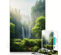 Serena cascata in una foresta lussureggiante - Puzzle da 1000 pezzi per adolescenti - Gioco di logica mentale - Evasione rilassante - Opera d'arte dai bordi sottili da collezione (38x52cm)
