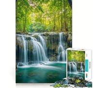 Serena cascata in una foresta lussureggiante - Puzzle da 1000 pezzi per adolescenti - Gioco stimolante per la mente - Hobby tranquillo - Taglio preciso - Regalo stagionale (50x75cm)