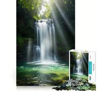 Serena cascata in una foresta lussureggiante - Puzzle da 1000 pezzi per adolescenti - Migliora la memoria, favorisce il rilassamento mentale, ha bordi netti e stimola la creatività - Regalo (38x52cm)