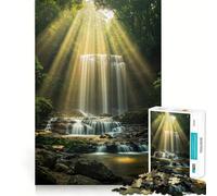Serena cascata in una foresta lussureggiante, puzzle da 1000 pezzi per adolescenti, rompicapo, gioco rilassante, taglio premium, regalo di Natale (38x26cm)