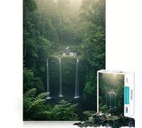 Serena cascata in una foresta lussureggiante - Puzzle da 1000 pezzi per adulti - Puzzle per la mente - Arte rilassante (50x75cm)