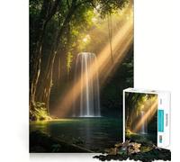 Serena cascata in una foresta lussureggiante, puzzle da 1000 pezzi per ragazzi, gioco di logica e abilità, relax mentale, taglio preciso, regalo di Natale (38x26cm)