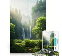 Serena cascata in una foresta lussureggiante, puzzle da 1000 pezzi per ragazzi, gioco mentale, momento di relax, taglio di alta qualità, regalo artistico (50x75cm)