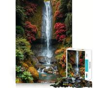 Serena cascata in una giungla lussureggiante - Puzzle da 1000 pezzi per adolescenti - Migliora la memoria - Facile da giocare - Decorazione murale con taglio preciso (38x26cm)