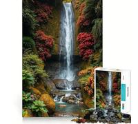 Serena cascata in una giungla lussureggiante, puzzle da 1000 pezzi per ragazzi, gioco di logica e abilità, relax mentale, taglio preciso, regalo di Natale (50x75cm)